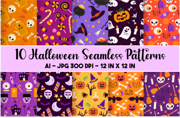 10 Halloween Seamless Patterns: The Ultimate Toolkit for Creative Projects
