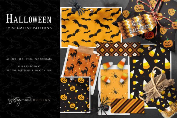 12 Seamless Halloween Digital Patterns: A Creative Resource for Designers and Crafters
