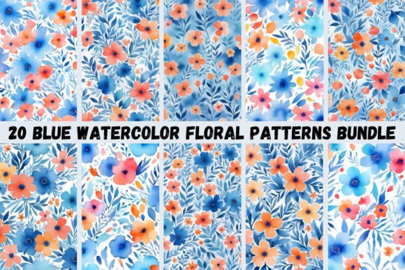 20 Blue Watercolor Floral Patterns: A Comprehensive Guide for Creative Professionals