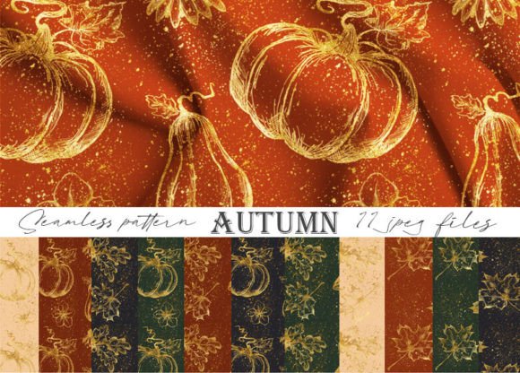Autumnal Seamless Gold Patterns: A Touch of Elegance for Fall Decor