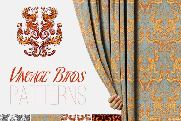 Vintage Birds Patterns Set for Creative Design